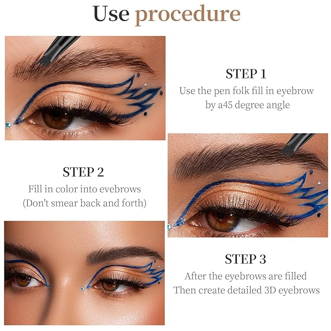 2024 New Magic Eyebrow Pencil, New 3D Waterproof Microblading Eyebrow Pencil Contouring Pen, 4-Tipped Precise Brow Pen, Long-Lasting Natural Fine Stroke Eyebrow Pen (b-black)