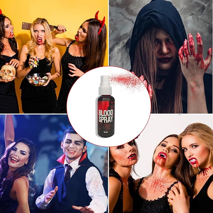 Halloween Fake Blood Spray,Blood Splatter Realistic Liquid Fake Blood Washable,Fake Blood for Clothes,Special Effects SFX Makeup Kit for Zombie Bride,Vampire,Monster SFX Scary Clown Dress Up