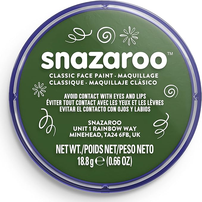 Snazaroo Classic Face and Body Paint, 18.8g (0.66-oz) Pot, Dark Green