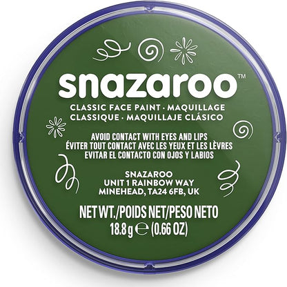 Snazaroo Classic Face and Body Paint, 18.8g (0.66-oz) Pot, Dark Green
