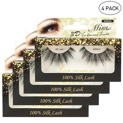 [4 PACKS] Miss Lashes 3D Volume Tapered False Eyelash Extension