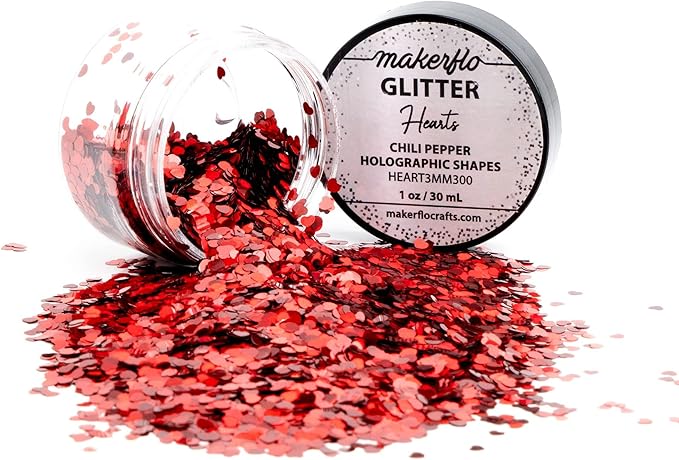 Makerflo Holographic Shape Glitter Variety Set Pack of 33, 1oz Each for DIY, Festival Decoration Crafts & Slime