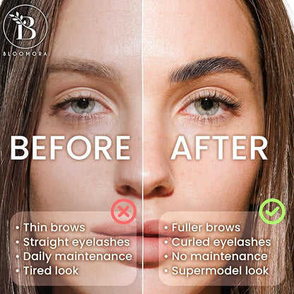 Lash Lift Kit, Eyebrow Lamination Kit, 2-in-1 Solution, At Home Brow Lamination Kit, Eyelash Lift, Lasts 6-8 Weeks, 15 Applications, DIY Perm Kit for Eyelashes and Brows