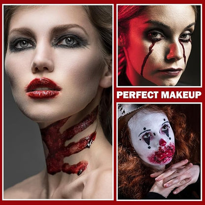 Fake Blood Cream Realistic Washable Fake Blood for Clothes Mouth Eyes,Halloween Zombie Vampire Clown Costume Cosplay Fake Blood Makeup