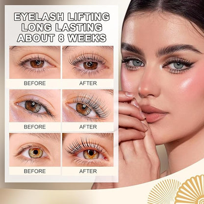 Lash Lift Kit, DONG RHYME Lash Perm Kit with Glue Balm, Professional Lash Curling Kit, Semi-Permanent Eyelash Lifting Curling Perming Wave, Brow Lamination Eyelash Perm Kit DIY at Home
