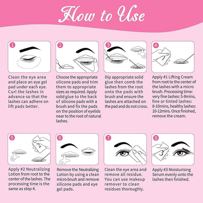 Beauty7 Upgraded 2 in 1 Lash Lift& Eyebrow Lamination Kit Eyelash Balm Lash Perm Kit Eyelash Lifting Lash Curling Semi-Permanent Curling Perming Wave Professional Salon at Home