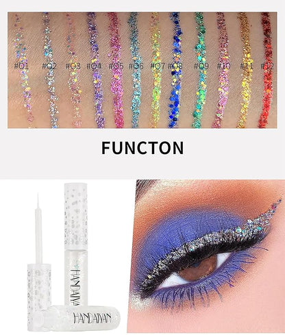 R.Y.M Shimmer Eye Liner Liquid Glitter Mascara Waterproof Shimmer Quick Drying Mascara Eyeshadow for Party Festival Eye Makeup (05#, 0.5 Ounce (Pack of 1))