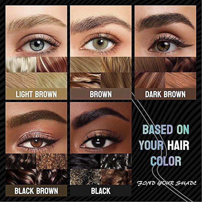 Eyebrow Pencil Brow Pen - 2-Pack 2-IN-1 Dual-Ended Eye Brow Pencils 2-Fork-Tip Microblading Eyebrow Pen for Women Waterproof Eyebrow Pen with Brow Brushes Dark Brown ＆ Black Brown