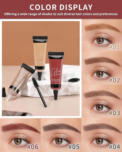 Waterproof Eyebrow Gel Brown, Sweat-Proof Longwear Strong Hold Tinted Brow Gel, Vegan, Cruelty-Free, Brow Glue Mascara for Eyebrows with Eyebrow Brush, Sculpting Eye Brows Filler Makeup for Women-02