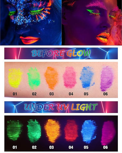 UV Glow Colored Mascara Volume and Length-1 Pcs Green Waterproof Mascara for Eyelashes, Fast Dry Curling Non Clumping Mascara,Long Lasting for St Patrick's day Party,Stage Use,Clubbing Makeup-02