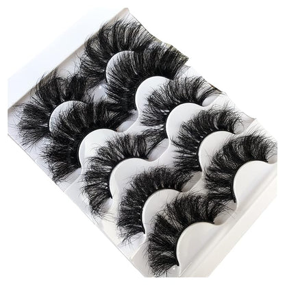 Gmagictobo Lashes False Eyelashes Fluffy Dramatic 3D Faux Mink Lashes Pack Long Thick Volume Soft Strips Fake Eye Lashes 5 Pairs Multipack