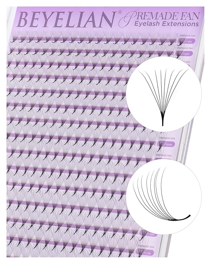 BEYELIAN Premade Lash Fans, 320 Fans Pre Made Fans Volume Lash Extensions 3D 6D 8D 10D 12D 20D 0.07 C/D Curl Save Time Eyelash Extensions for Professional Salon, 8-15mm MIX Easy to Use (8D-0.07-D)