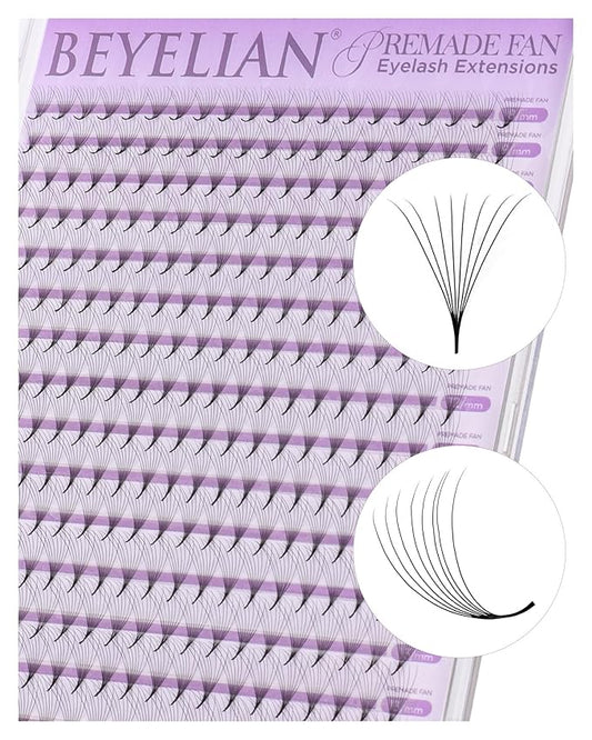 BEYELIAN Premade Lash Fans, 320 Fans Pre Made Fans Volume Lash Extensions 3D 6D 8D 10D 12D 20D 0.07 C/D Curl Save Time Eyelash Extensions for Professional Salon, 8-15mm MIX Easy to Use (8D-0.07-D)