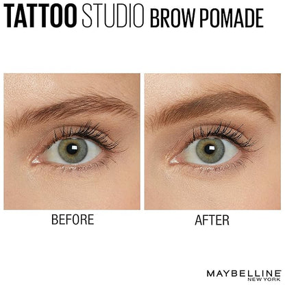 Maybelline New York Tattoostudio Brow Pomade Long Lasting, Buildable, Eyebrow Makeup, Light Blonde, 0.106 Ounce