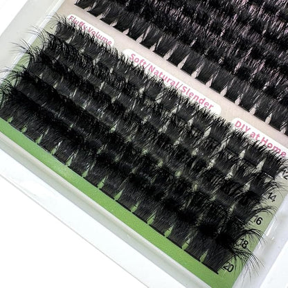 HBZGTLAD Fluffy Cluster Lashes 40D60D80D100D120D Natural Thick Eyelash Clusters D Curl Individual Lashes DIY Eyelashes Extension (fenlv 100120160D)