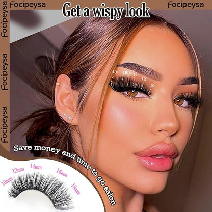 Thick Eyelash Extension Kit Volume Lash Clusters Kit 10-18mm Individual Lashes Clusters 100D DIY Lash Extension Kit 200pcs Clusters Lash with Bond and Remover Lash Applicator by Focipeysa