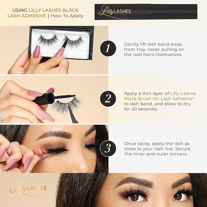 Lilly Lashes Sydney 3D Mink Lashes, Mink Eyelashes, The Original Lilly Lash For Wispy & Natural Look, Reusable Eyelashes up to 25x, Fluffy Lashes, Strip Lashes, Lash Glue not Included