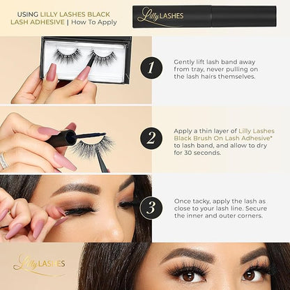 Lilly Lashes Sydney 3D Mink Lashes, Mink Eyelashes, The Original Lilly Lash For Wispy & Natural Look, Reusable Eyelashes up to 25x, Fluffy Lashes, Strip Lashes, Lash Glue not Included
