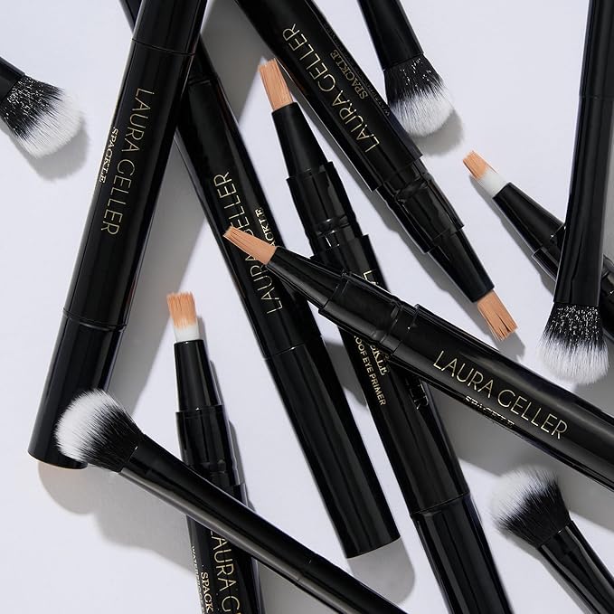 LAURA GELLER NEW YORK Waterproof Eye Spackle Eyeshadow Primer + Swipe-n-Line Dual-Ended Eyeshadow and Eyeliner Stick, Classic (Onyx/Champagne)