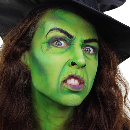 CCbeauty Witch Green Face Paint Stick, Face Painting Kit, Non Toxic SFX Makeup For Grinch Monster Halloween Costume Cosplay,Professional Body Paint,Full Coverage Painting Foundation With Makeup Sponge
