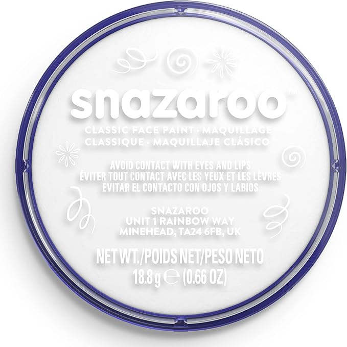 Snazaroo Classic Face and Body Paint, 18.8g (0.66-oz) Pot, White