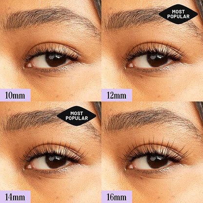 Lilac St - Dawn Natural Faux Eyelash Clusters (12mm) - Dynamic & Fluttery Volume - DIY Lash Extension Wisps - Lightweight & Lifelike - Lasts 10 Days - Women Founded, Cruelty Free, Vegan - 10 Lashes