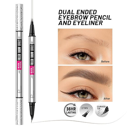 4Pcs Curved Eyebrow Pencils for Women Create Natural Hair Like Brows