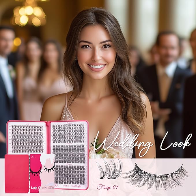Lash Clusters -Lash Clusters Kit Natural Wispy Eyelash Extension Kit 30D & 40D Superfine Band Lash Extension Kit With Bond and Seal Remover Eyelash Clusters D Curl DIY At Hme