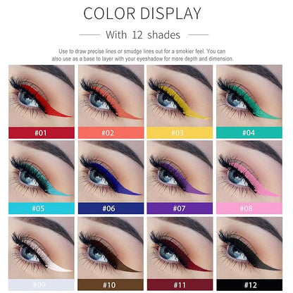 Liquid Eyeliner, Red Eyeliner Liquid, Long-lasting Colored Eyeliners, White Black Red Brown Green Purple Waterproof High-pigmented Colorful Eyeliners for Eye Makeup,1PC Red