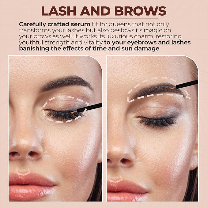 Premium Eyelash Growth Serum – Prostaglandin-Free Formula with Ginseng Root Extract, Peptides & Castor Oil for Longer and Thicker Lashes – 8ml