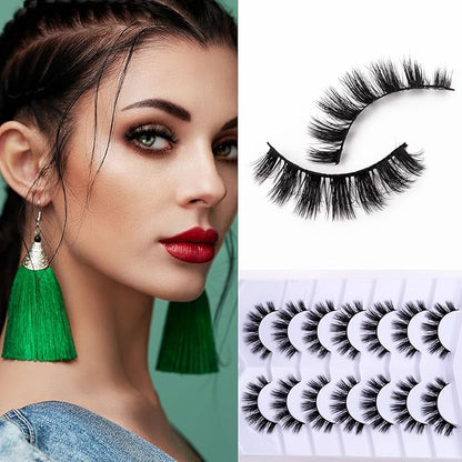 Cat Eye Natural Lashes Wispy False Eyelashes Short Fluffy Fake Lashes - 7 Pairs, ZG81