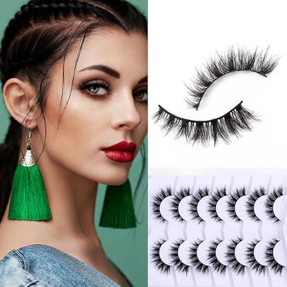 Cat Eye Natural Lashes Wispy False Eyelashes Short Fluffy Fake Lashes- 7 Pairs, ZG86