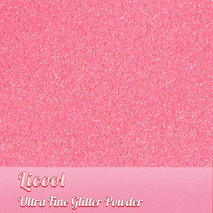100g/3.5oz Pack Iridescent Rainbow Fine Glitter for DIY Craft, Extra Fine Glitter for Epoxy Resin, Glitter for Tumblers Making, Festival Decoration Makeup Body Eye Nail Art (Iridescent Love Pink)