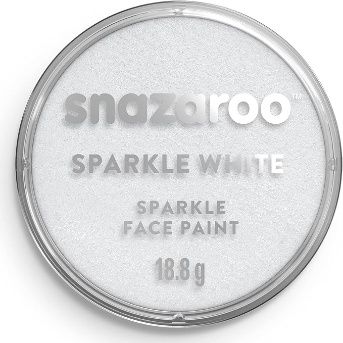 Snazaroo Sparkle Face and Body Paint, 18.8g (0.66-oz) Pot, Sparkle White