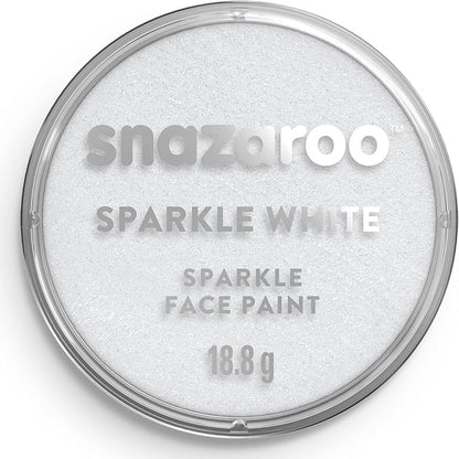 Snazaroo Sparkle Face and Body Paint, 18.8g (0.66-oz) Pot, Sparkle White