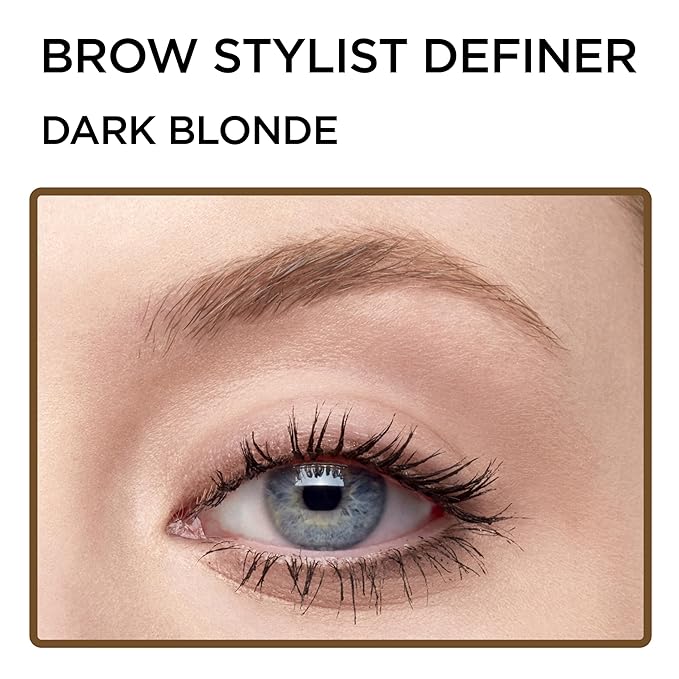 L'Oreal Paris Makeup Brow Stylist Definer Waterproof Eyebrow Pencil, Ultra-Fine Mechanical Pencil, Draws Tiny Brow Hairs and Fills in Sparse Areas and Gaps, Dark Blonde, 0.003 Ounce (Pack of 1)