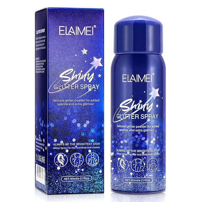 Shiny Glitter Spray,body Spray for Hair and Body-Quick-Lasting,Body Glitter Spray for Face,Body,Hair and Clothing,Shimmer Spray with Glitter