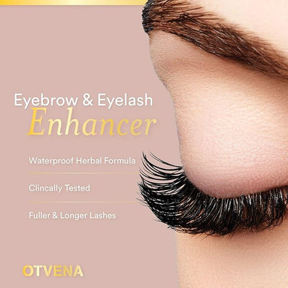 Eyelash & Eyebrow Serum (3mL) - Lash Growth Serum for Longer, Thicker, Fuller Eyelashes and Eyebrows - Clinically Tested Waterproof Herbal Formula - Irritation Free