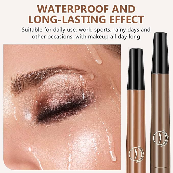 Magic Eyebrow Pencil,2024 New 3D Waterproof Microblading Eyebrow Pencil Contouring Pen,4 Tipped Precise Brow Pen,Fine Stroke Microblading Eyebrow Pencil Natural Makeup Effec((5 Color)