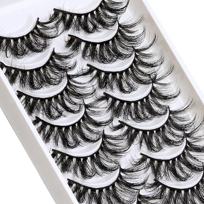 Lashes Faux Mink Eyelashes Fluffy Wispy False Lashes Criss-cross 10 Pairs Pack Fake Eyelashes for Women (6D23)
