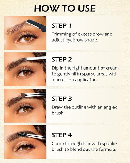 Waterproof Tinted Brow Gel- Black Tinted Thickening Eyebrow Gel, Brow Fast Sculpt Volumizing Eyebrow Glue, Long-Lasting Transfer-Proof Eyebrow Mascara Makeup, with Brow Razor & Brush (0.106 Oz)-01#