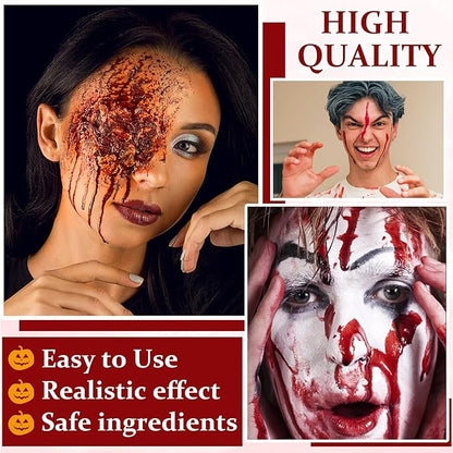 Fake Blood Makeup Spray Fake Blood Washable Suitable for Halloween Blood Sfx Makeup Zombie Vampire Makeup, Clothes and Monsters Vampire Zombie Clown Costume Cosplay Makeup Blood Splash