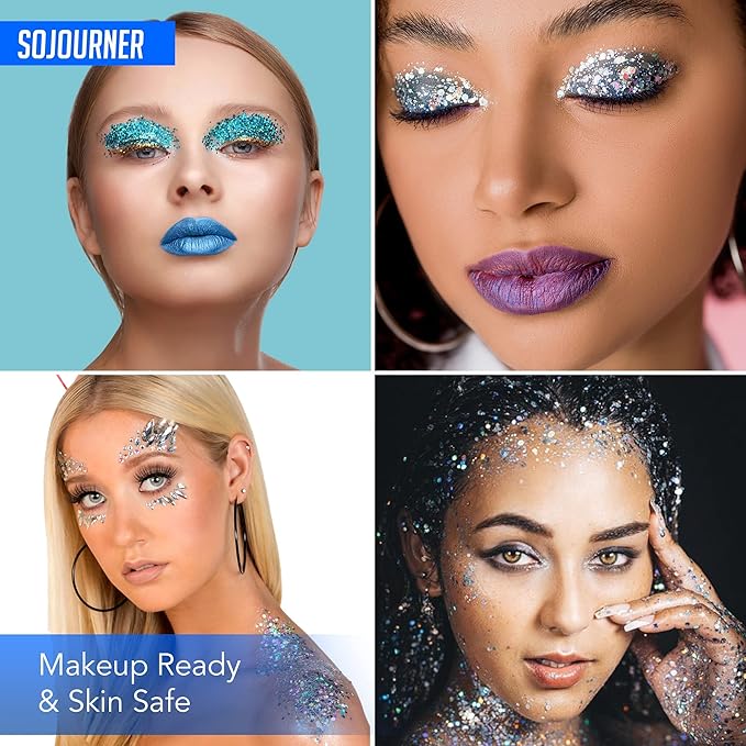 16 Pack Chunky Holographic Glitters and Fairy Tears Glitters bundle