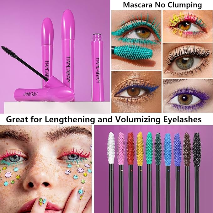 Yellow Mascara Eyelashes Volumizing Lengthening Waterproof Mascara Smudge Proof Longwear Voluminous Curling Defining Eyelash primer tubing non clumping Eye Makeup 04