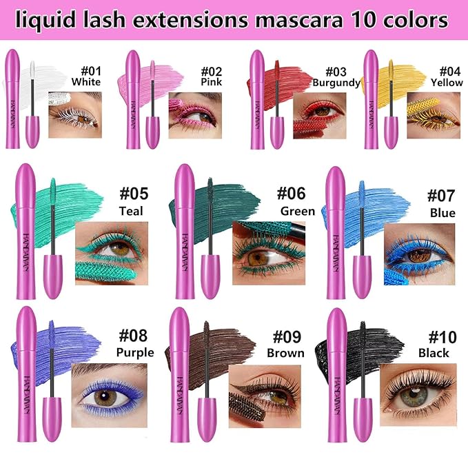 Yellow Mascara Eyelashes Volumizing Lengthening Waterproof Mascara Smudge Proof Longwear Voluminous Curling Defining Eyelash primer tubing non clumping Eye Makeup 04