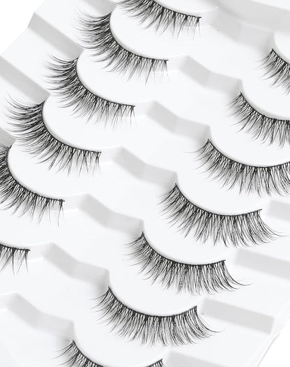 Natural Lashes Wispy Eye Lashes Pack Natural Eyelashes False Eyelashes Natural Look Fake Lashes for Small Eyes 13mm K36