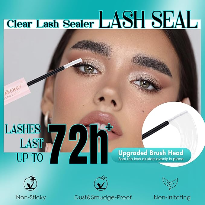 GEMERRY Lash Bond & Seal 2 in 1 Lash Cluster Glue - Waterproof & Strong Hold for Self Apply at Home