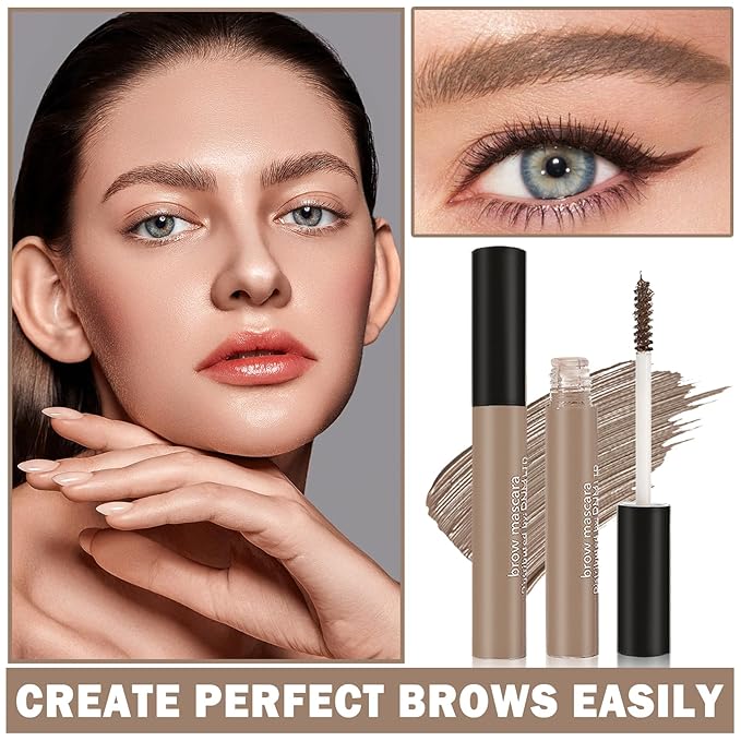 Waterproof Eyebrow Gel,2PCS Eyebrow Mascara Blonde Eyebrow Gel,Long Lasting Gel De Cejas Con Color,Easily Create Daily Eyebrow Makeup for Women-2PCS 01 Blonde