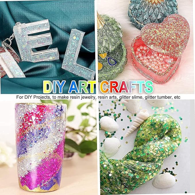 Holographic Chunky Glitter, 100g Lavender Cosmetic Craft Glitter for Epoxy Resin, Nail Sequins Iridescent Flakes, Body, Face, Hair, Nail, Glitter Slime Making