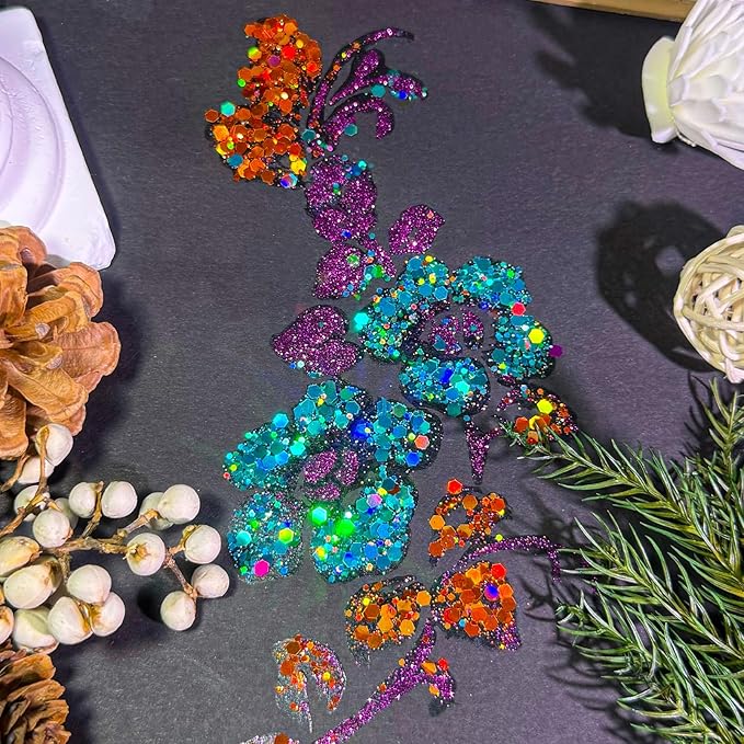 GlimmerLife Chunky Glitter 150G/5.29OZ Glitter, Holographic Chunky Glitter, Iridescent Sequin Flake Resin Glitter for DIY Crafts, Nail, Body, Face, Christmas Decorations